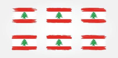 libanon vlag borstel collectie. nationale vlag vector