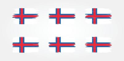 Faeröer vlag borstel collectie. nationale vlag vector