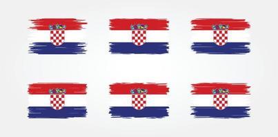 kroatië vlag borstel collectie. nationale vlag vector