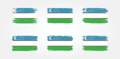 Oezbekistan vlag borstel collectie. nationale vlag vector