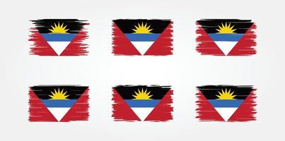 antigua en barbuda vlagborstel collectie. nationale vlag vector