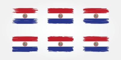 paraguay vlag borstel collectie. nationale vlag vector