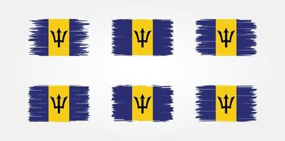 vlagborstelcollectie van barbados. nationale vlag vector