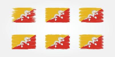 Bhutan vlag borstel collectie. nationale vlag vector