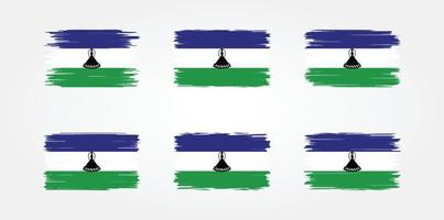 lesotho vlag borstel collectie. nationale vlag vector