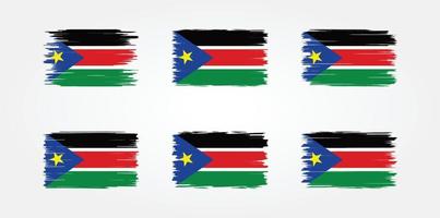 vlagborstelcollectie van zuid-soedan. nationale vlag vector