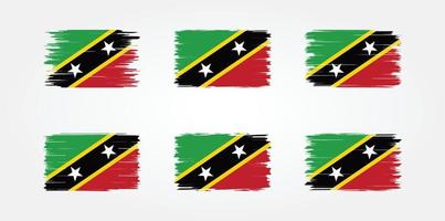 saint kitts en nevis vlagborstelcollectie. nationale vlag vector