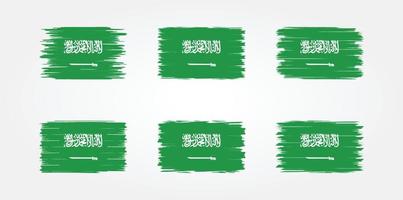 saoedi-arabische vlagborstelcollectie. nationale vlag vector