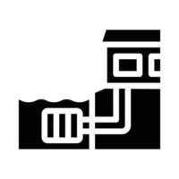 huis waterbehandeling glyph pictogram vectorillustratie vector