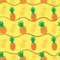 hand getrokken doodle grappige schattige ananas naadloze patroon achtergrond wallpaper vector