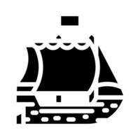 schip piraat glyph pictogram vectorillustratie vector