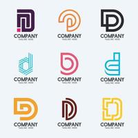 creatief minimaal letter d-logo-ontwerp 2. premium bedrijfslogotype. vector