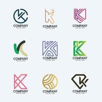 creatief minimaal letter k-logo-ontwerp 2. premium bedrijfslogotype. vector