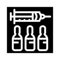 spuit met vaccin glyph pictogram vectorillustratie vector