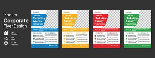 creatieve moderne en professionele 4 zakelijke brochure flyer ontwerp lay-outsjabloon vector