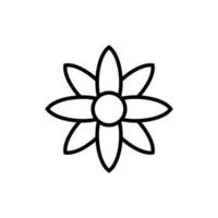 eenvoudig bloempictogram op witte achtergrond vector
