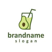 vectorafbeelding van vers avocadosap logo ontwerpsjabloon vector