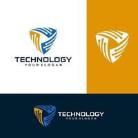 technologie logo ontwerp vector sjabloon