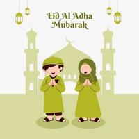 e happy eid mubarak moslim kind vector
