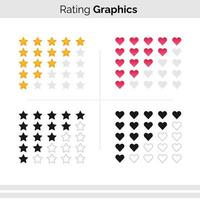 beoordelingspictogrammen - ster en hart vector