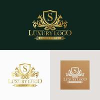 gouden luxe logo vector ontwerpsjabloon