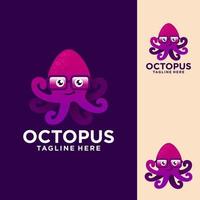 schattige octopus logo vectorillustratie vector