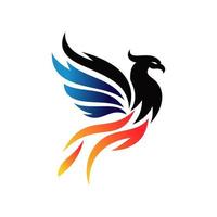 moderne vlammende phoenix logo ontwerpen sjabloon vectorillustratie vector