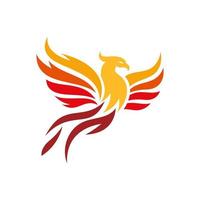 moderne vlammende phoenix logo ontwerpen sjabloon vectorillustratie vector