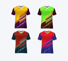 sporttrui-sjabloon voor teamuniformen kan worden gebruikt voor badminton, voetbal, zaalvoetbal in vooraanzicht. mockup vector, design premium zeer eenvoudig en gemakkelijk aan te passen. vector