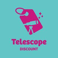 telescoop kortingslogo vector