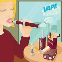 e-sigarettenconcept, cartoonstijl vector