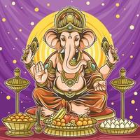 ganesh chaturthi feest hindoe religieuze tradities vector