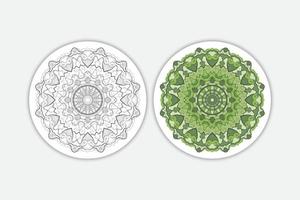 mandala twee zwarte lijn en kleurverloop patroon decoratief ontwerp achtergrond. hand tekenen kunst vectorillustratie vector