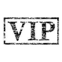 VIP zwarte vierkante grunge stempel op wit. grunge stempel zwart gekleurde vip. vectorillustratie. grungy inktstempel vector