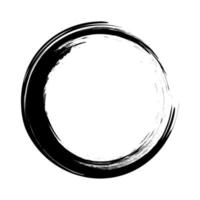 vector penseelstreken cirkels van verf op witte achtergrond. inkt hand getekende kwast cirkel. logo, label ontwerp element vectorillustratie. abstracte cirkel. kader.