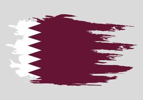 borstel geschilderd qatar vlag hand getekende stijl illustratie met een grunge-effect en aquarel. vector