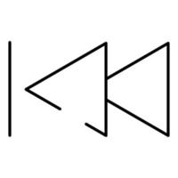 achterwaartse track lijn pictogram op witte achtergrond. vectorillustratie. vector