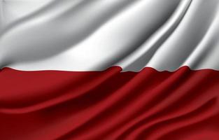 Polen nationale vlag die realistische vectorillustratie zwaait vector
