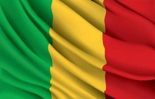 Mali nationale vlag zwaaien realistische vectorillustratie vector