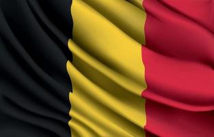 Belgische nationale vlag die realistische vectorillustratie zwaait vector