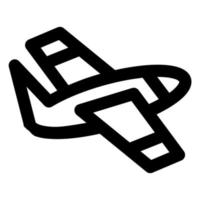 vliegtuig lijn vector pictogram op witte achtergrond. symbool in trendy platte stijl.