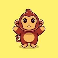 schattige aap mascotte illustratie cartoon premium vector