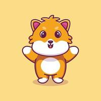 schattige hamster mascotte illustratie cartoon premium vector