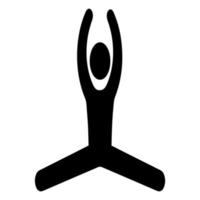 persoon die yoga pictogram op witte achtergrond doet. vectorillustratie. vector