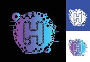 h technologie logo, pictogram, t-shirt, sticker ontwerpsjabloon vector