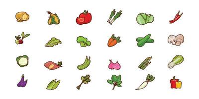 groenten set bundel vector cartoon afbeelding ontwerp
