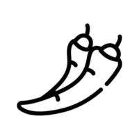 chili en jalapeno pepers lijn pictogram vectorillustratie vector