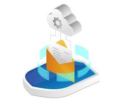 e-mail gegevensbeveiliging op cloudserver vector