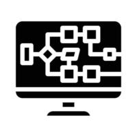 elektrisch circuit computerscherm glyph pictogram vectorillustratie vector