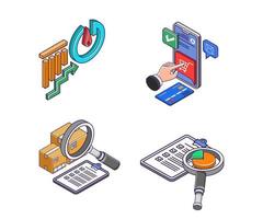 set iconen voor e-commerce shopping technologie business vector